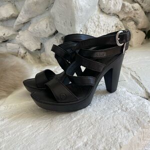 BORN ankle strap platform